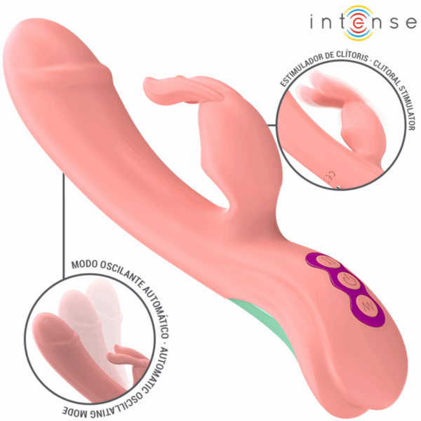 Imagen del artículo erótico INTENSE - RACHEL VIBRADOR RABBIT 5 VIBRACIONES ROSA de INTENSE FUN en la sección JUGUETES BIENESTAR |Vibradores|Vibradores Rabbit de Millenial Sexshop.