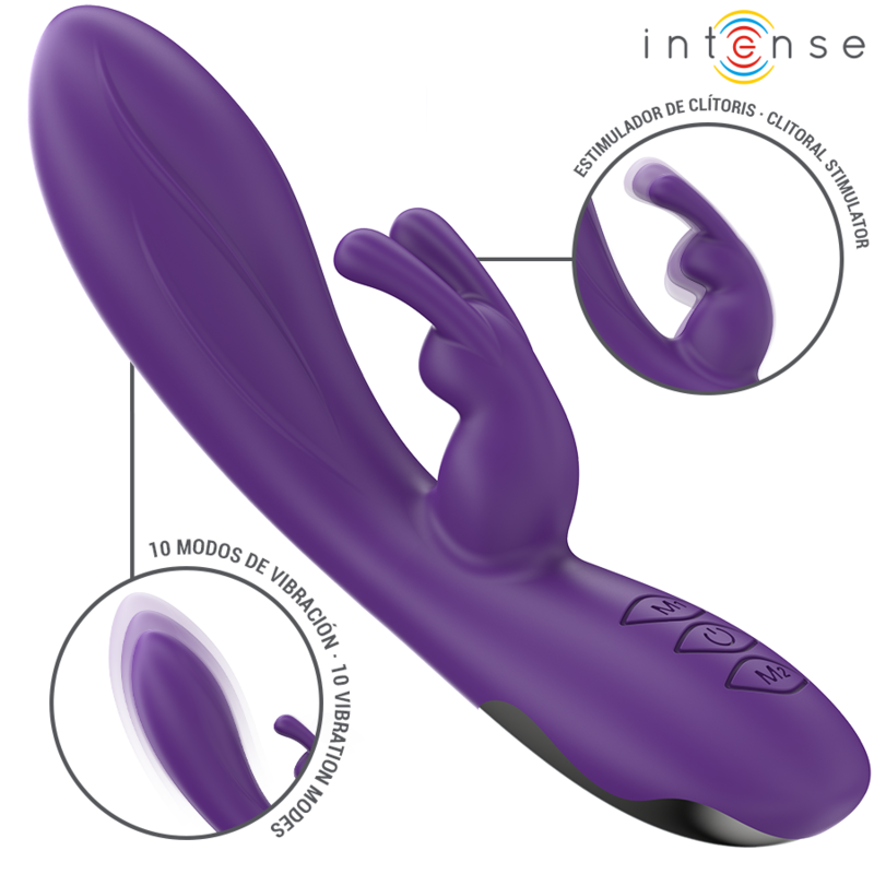 Imagen del artículo erótico INTENSE - RANDALL VIBRADOR RABBIT 10 VIBRACIONES MORADO de INTENSE FUN en la sección JUGUETES BIENESTAR |Vibradores|Vibradores Rabbit de Millenial Sexshop.