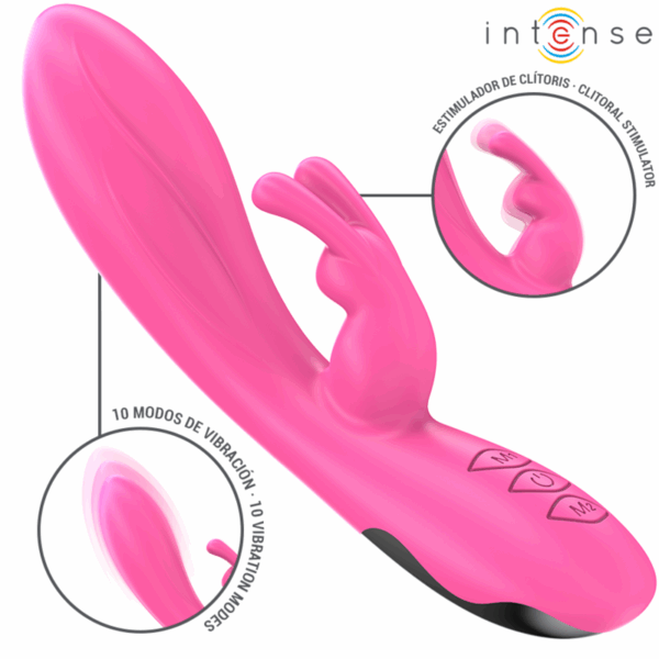 Imagen del artículo erótico INTENSE - RANDALL VIBRADOR RABBIT 10 VIBRACIONES ROSA de INTENSE FUN en la sección JUGUETES BIENESTAR |Vibradores|Vibradores Rabbit de Millenial Sexshop.
