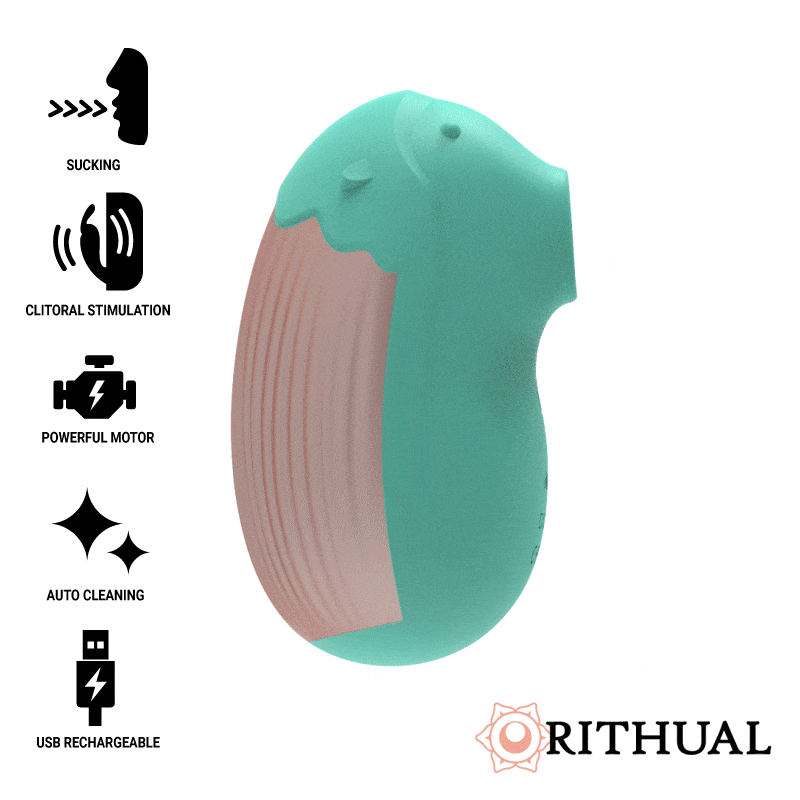 Imagen del artículo erótico RITHUAL - SHUSHU 2.0 NEW GENERATION CLITORAL AQUA de RITHUAL en la sección JUGUETES BIENESTAR |Vibradores|Mini vibradores de Millenial Sexshop.