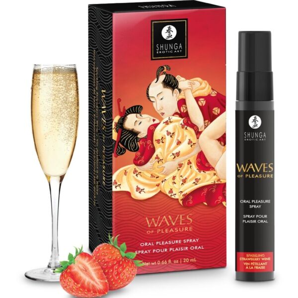 Imagen del artículo erótico SHUNGA - WAVES PLEASURE SPRAY ORAL SEDUCTOR FRESA 20 ML de SHUNGA APHRODISIACS en la sección DROGUERÍA |Para Sexo Oral de Millenial Sexshop.