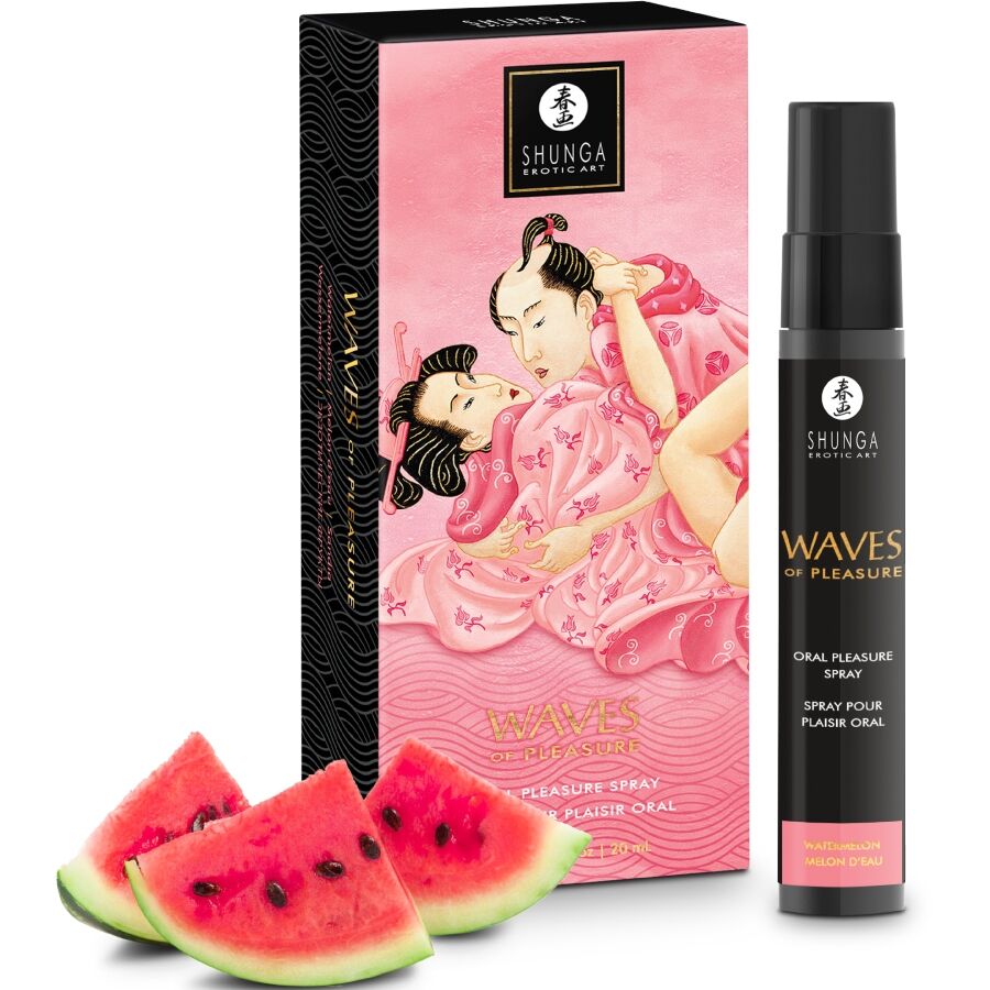 SHUNGA - WAVES PLEASURE SPRAY ORAL SEDUCTOR SANDÍA 20 ML-MillenialSexshop-SHUNGA APHRODISIACS Imagen del artículo erótico SHUNGA - WAVES PLEASURE SPRAY ORAL SEDUCTOR SANDÍA 20 ML de SHUNGA APHRODISIACS en la sección DROGUERÍA |Para Sexo Oral de Millenial Sexshop.