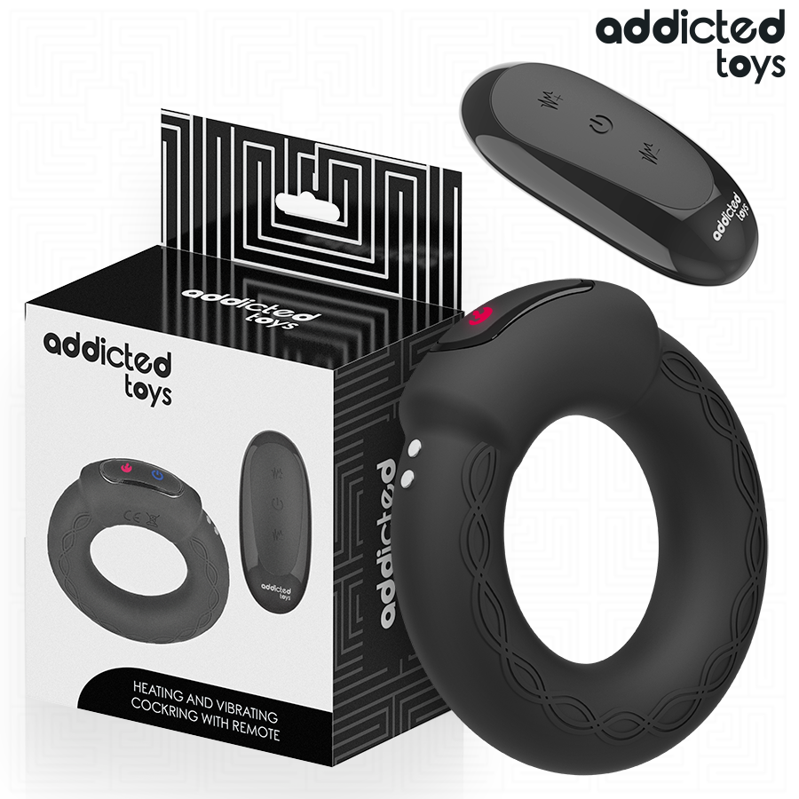 Imagen del artículo erótico ADDICTED TOYS - ANILLO PENE VIBRADOR EFECTO CALOR CONTROL REMOTO de ADDICTED TOYS en la sección JUGUETES BIENESTAR |Juguetes para Hombres|Accesorios para el pene|Anillos Pene|Anillos con Vibración de Millenial Sexshop.