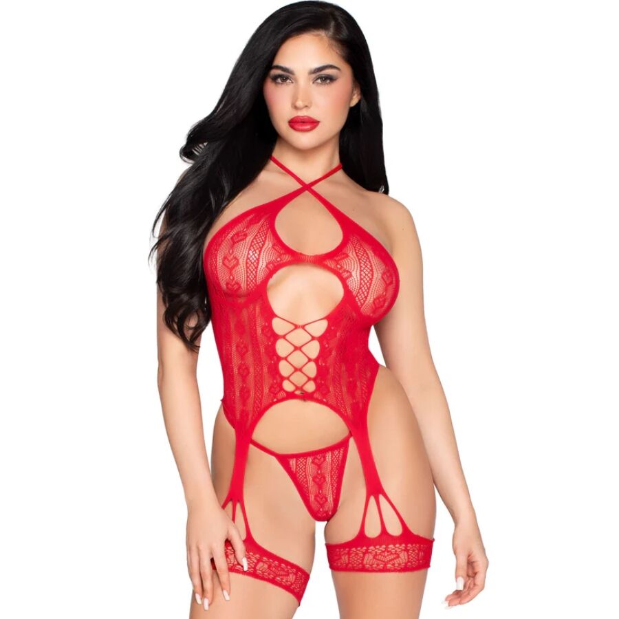 LEG AVENUE - 89338 SET BODY ABIERTO CON LIGUERO + TANGA DE ENCAJE ROJO - TALLA ÚNICA-MillenialSexshop-LEG AVENUE BODYSTOCKINGS Imagen del artículo erótico LEG AVENUE - 89338 SET BODY ABIERTO CON LIGUERO + TANGA DE ENCAJE ROJO - TALLA ÚNICA de LEG AVENUE BODYSTOCKINGS en la sección MODA & LENCERÍA|Lencería Mujer|Lencería Picante|Sets con Liguero de Millenial Sexshop.
