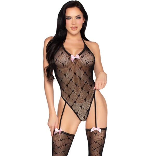 Imagen del artículo erótico LEG AVENUE - 89360 BODY CON LIGUERO Y ESPALDA ABIERTA NEGRO - TALLA ÚNICA de LEG AVENUE TEDDIES en la sección MODA & LENCERÍA|Lencería Mujer|Lencería Picante|Sets con Liguero de Millenial Sexshop.