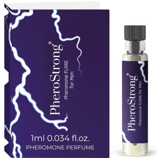 Imagen del artículo erótico PHEROSTRONG - FLARE PERFUME CON FEROMONAS PARA HOMBRE 1 ML de PHEROSTRONG en la sección DROGUERÍA |Perfumes |Perfumes Feromonas Masculinas de Millenial Sexshop.