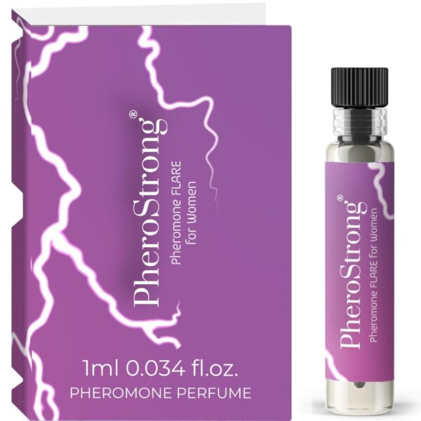 Imagen del artículo erótico PHEROSTRONG - FLARE PERFUME CON FEROMONAS PARA MUJER 1 ML de PHEROSTRONG en la sección DROGUERÍA |Perfumes |Perfumes Feromonas Femeninas de Millenial Sexshop.