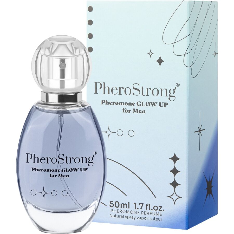 Imagen del artículo erótico PHEROSTRONG - GLOW UP PERFUME CON FEROMONAS PARA HOMBRE 50 ML de PHEROSTRONG en la sección DROGUERÍA |Perfumes |Perfumes Feromonas Masculinas de Millenial Sexshop.