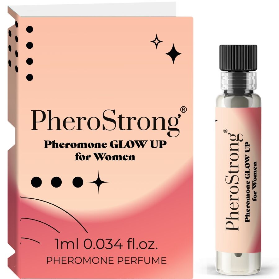 Imagen del artículo erótico PHEROSTRONG - GLOW UP PERFUME CON FEROMONAS PARA MUJER 1 ML de PHEROSTRONG en la sección DROGUERÍA |Perfumes |Perfumes Feromonas Femeninas de Millenial Sexshop.