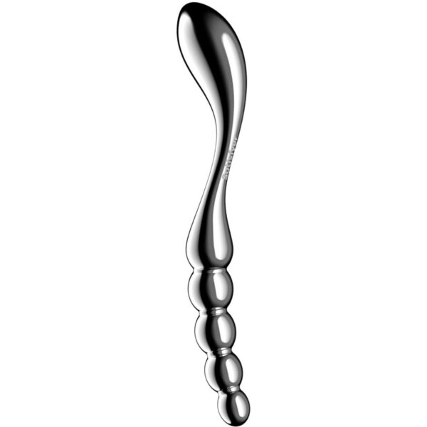 Imagen del artículo erótico SATISFYER - STAR FORCE 1 DILDO ACERO INOXIDABLE DOBLE USO de SATISFYER DILDO en la sección JUGUETES BIENESTAR |Dildos sin Vibración|Dildos Punto G de Millenial Sexshop.