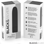 BLACK & SILVER - GERI BALA VIBRADORA RECARGABLE POR USB 8 VIBRACIONES NEGRO 10 X 2.2 CM - Imagen 7
