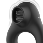 BLACK&SILVER - ANILLO VIBRADOR SILICONA 3 MOTORES RECARGABLE NEGRO - Imagen 3