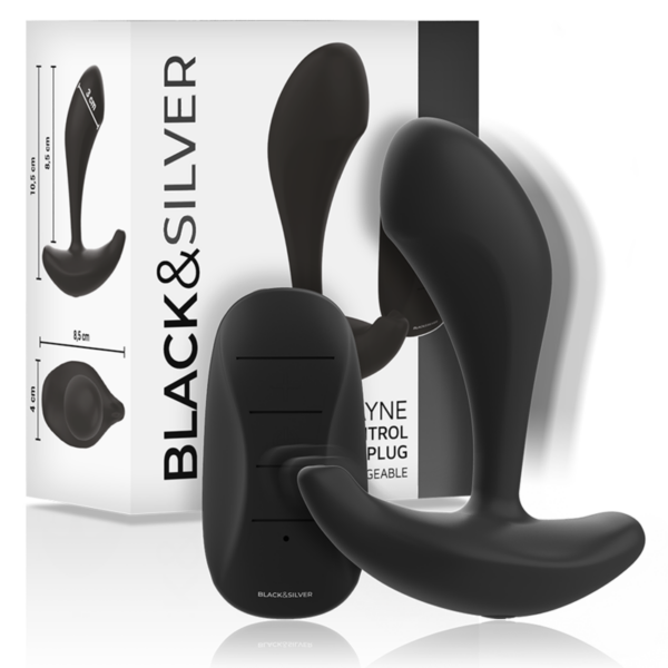 Imagen del artículo erótico BLACK&SILVER - DWAYNE PLUG ANAL SILICONA CONTROL REMOTO de BLACK&SILVER en la sección JUGUETES BIENESTAR |Vibradores|Vibradores control remoto de Millenial Sexshop.