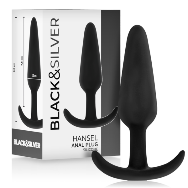 Imagen del artículo erótico BLACK&SILVER - HANSEL PLUG ANAL SILICONA CON ASA PEQUEÑO de BLACK&SILVER en la sección JUGUETES BIENESTAR |Anal|Plugs Anales de Millenial Sexshop.