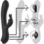 BLACK&SILVER - JAMIE VIBRADOR RABBIT EFECTO WAVE - Imagen 5