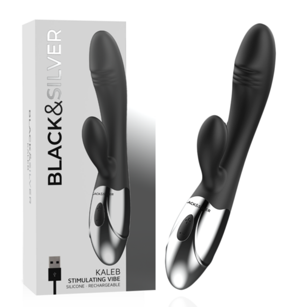 Imagen del artículo erótico BLACK&SILVER - KALEB VIBRADOR RABBIT SILICON MILTI FUNCION de BLACK&SILVER en la sección JUGUETES BIENESTAR |Vibradores|Rotadores y vibradores de Millenial Sexshop.