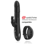BLACK&SILVER - KENJI VIBRADOR RABBIT UP & DOWN COMPATIBLE CON WATCHME - Imagen 2