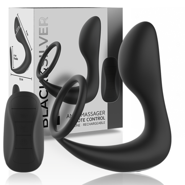 Imagen del artículo erótico BLACK&SILVER - MASAJEADOR ANAL CONTROL REMOTO SILICONA RECARGABLE NEGRO de BLACK&SILVER en la sección JUGUETES BIENESTAR |Vibradores|Vibradores control remoto de Millenial Sexshop.