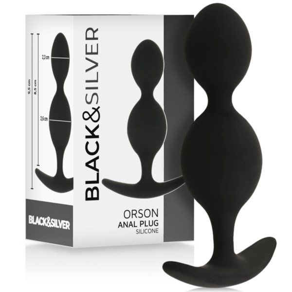 Imagen del artículo erótico BLACK&SILVER - ORSON PLUG SILICONA 2 ONDAS ANALES 9 CM de BLACK&SILVER en la sección JUGUETES BIENESTAR |Juguetes para Mujeres|Bolas Chinas|Bolas Anales de Millenial Sexshop.