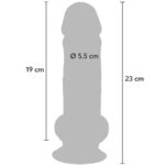 GET REAL - PENE REALÍSTICO DELUXE CON TESTÍCULOS EXTRA GRUESO 23 CM - Imagen 4