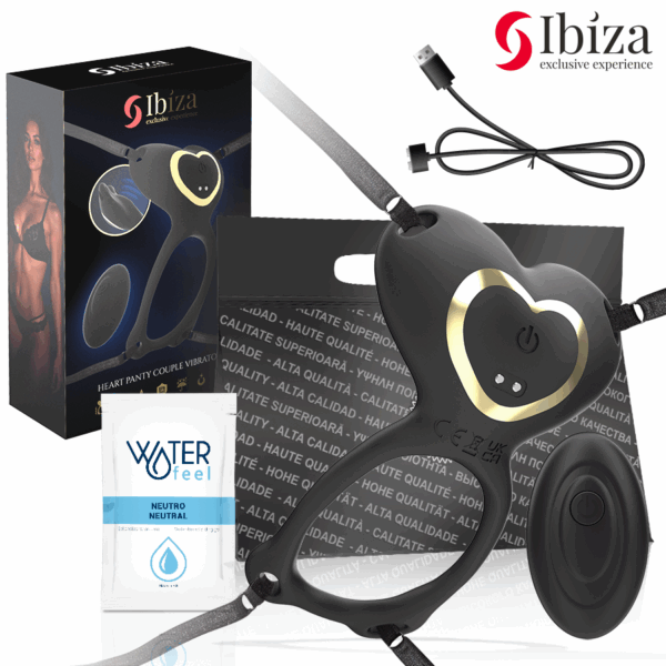 Imagen del artículo erótico IBIZA - VIBRADOR PARA PAREJAS FORMA DE BRAGUITA CORAZON CONTROL REMOTO de IBIZA TECHNOLOGY en la sección JUGUETES BIENESTAR |Vibradores|Vibradores control remoto de Millenial Sexshop.