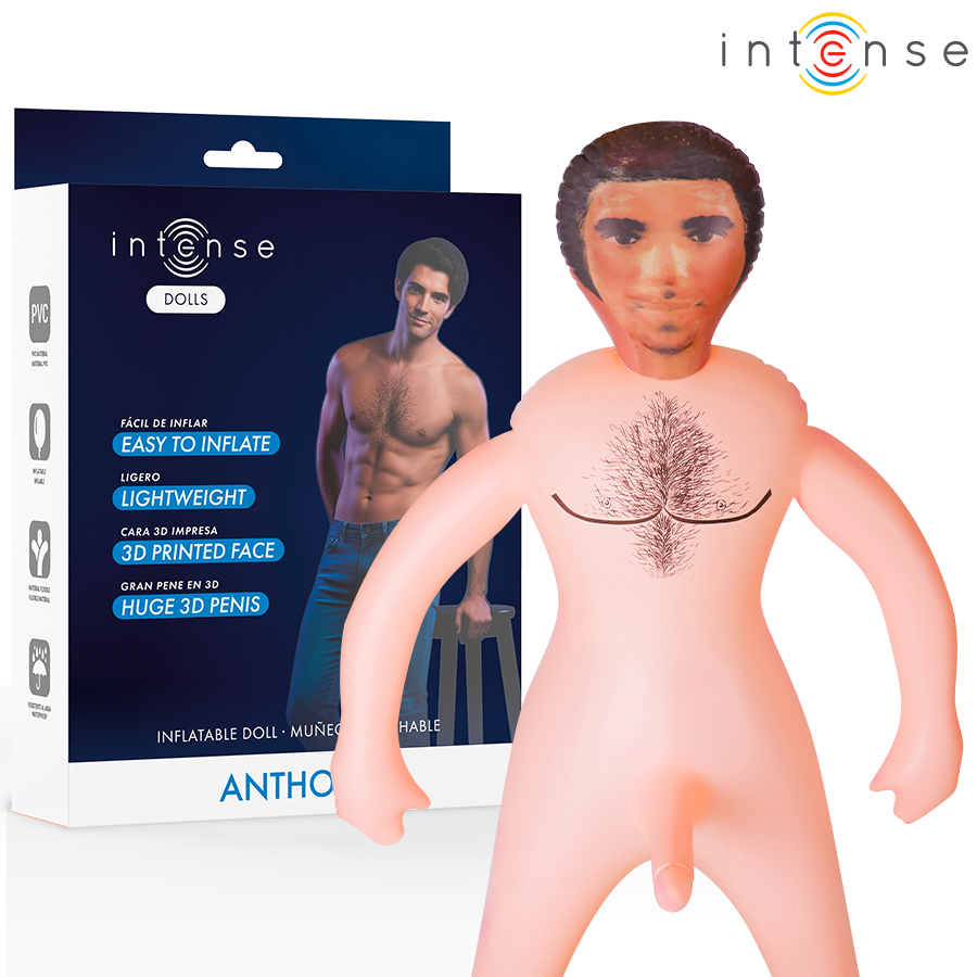 Imagen del artículo erótico INTENSE DOLLS - ANTHONY MUÑECO HINCHABLE PENE 3D de INTENSE DOLLS en la sección JUGUETES BIENESTAR |Muñec@s Hinchables de Millenial Sexshop.
