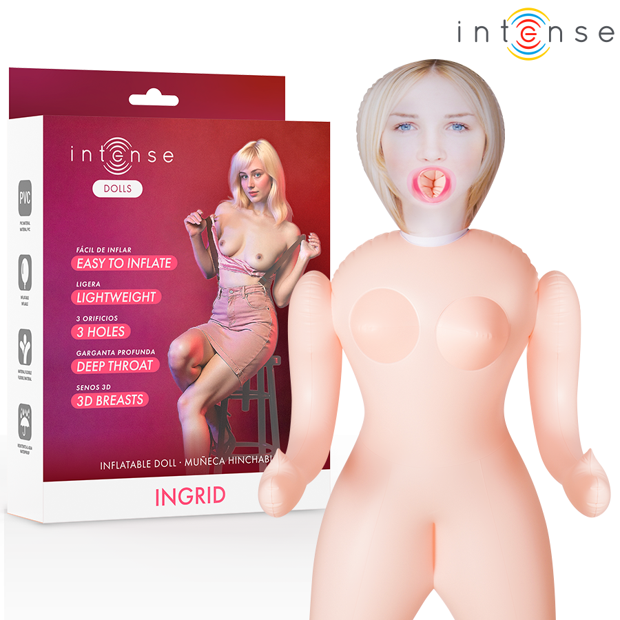 Imagen del artículo erótico INTENSE DOLLS - INGRID MUÑECA HINCHABLE CON TRES ORIFICIOS de INTENSE DOLLS en la sección JUGUETES BIENESTAR |Muñec@s Hinchables de Millenial Sexshop.