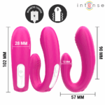 INTENSE - JANET ESTIMULADOR Y VIBRADOR DUAL EN FORMA DE U CON CONTROL REMOTO ROSA - Imagen 4
