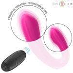 INTENSE - JANET ESTIMULADOR Y VIBRADOR DUAL EN FORMA DE U CON CONTROL REMOTO ROSA - Imagen 5