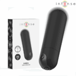 Imagen del artículo erótico INTENSE - KAREN MINI BALA VIBRADORA 10 MODOS RECARGABLE NEGRO de INTENSE FUN en la sección JUGUETES BIENESTAR |Juguetes para Mujeres|Estimuladores|Balas vibradoras de Millenial Sexshop.