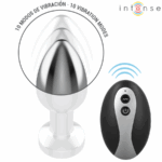 INTENSE - PLUG ANAL DE METAL VIBRADOR CON LUCES LED Y CONTROL REMOTO - TALLA M - Imagen 3