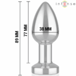 INTENSE - PLUG ANAL DE METAL VIBRADOR CON LUCES LED Y CONTROL REMOTO - TALLA M - Imagen 4
