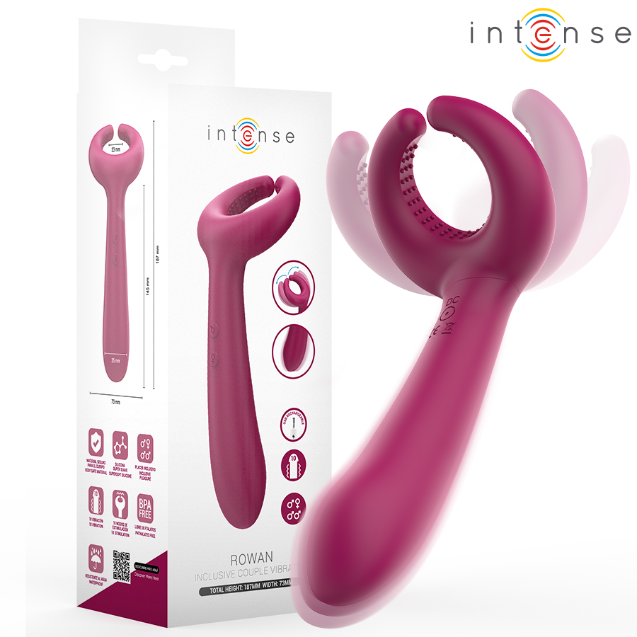 Imagen del artículo erótico INTENSE - ROWAN VIBRADOR INCLUSIVO PARA PAREJAS de INTENSE FUN en la sección JUGUETES BIENESTAR |Vibradores|Vibrador Parejas U de Millenial Sexshop.