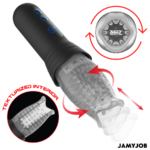 Imagen del artículo erótico JAMYJOB - SPINJOB 2.0 MASTURBADOR CON THRUSTING Y ROTACIÓN de JAMYJOB en la sección JUGUETES BIENESTAR |Juguetes para Hombres|Masturbadores varios de Millenial Sexshop.