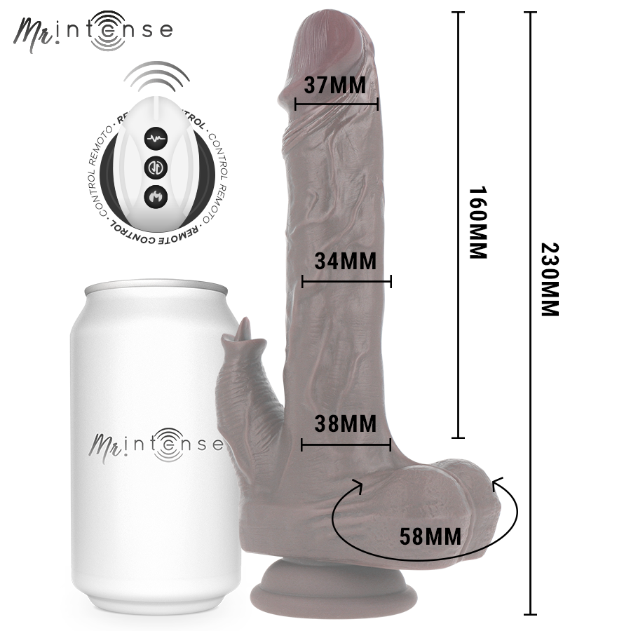 ROTACION Y UP AND DOWN CONTROL REMOTO 23 CM -O- 3.5 CM de MR. INTENSE en la sección JUGUETES BIENESTAR |Vibradores|Vibradores Realisticos de Millenial Sexshop.