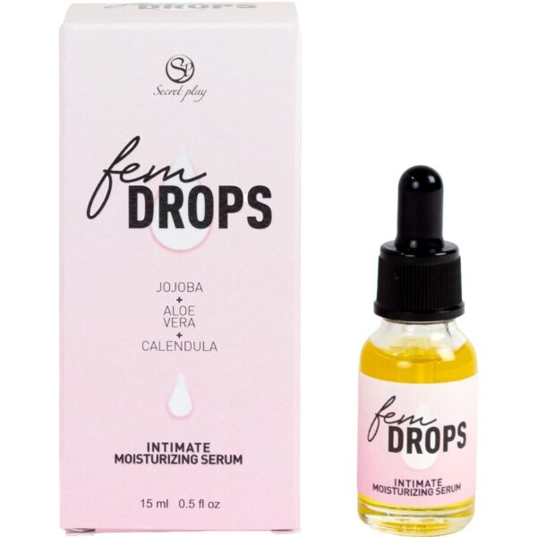Imagen del artículo erótico SECRETPLAY - FEM DROPS SÉRUM HIDRATANTE ÍNTIMO 15 ML de SECRETPLAY COSMETIC en la sección DROGUERÍA |Desinfección  y Mantenimiento |Limpieza íntima de Millenial Sexshop.