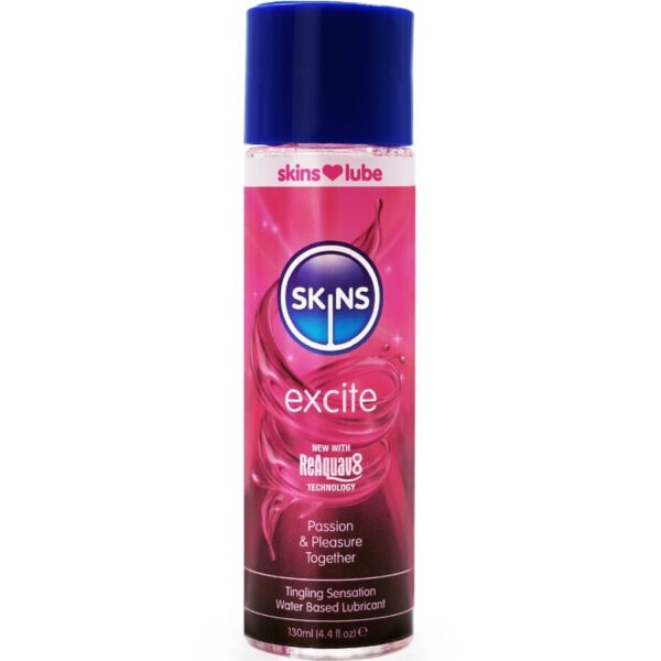 Imagen del artículo erótico SKINS - EXCITE LUBRICANTE BASE DE AGUA 130 ML de SKINS en la sección DROGUERÍA |Lubricantes|Base Agua de Millenial Sexshop.