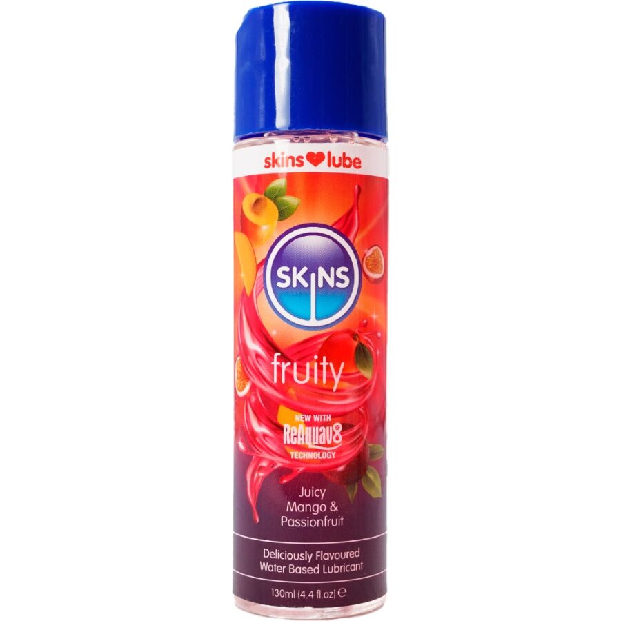 SKINS - FRUITY LUBRICANTE BASE DE AGUA MANGO & FRUTA PASIÓN 130 ML-MillenialSexshop-SKINS Imagen del artículo erótico SKINS - FRUITY LUBRICANTE BASE DE AGUA MANGO & FRUTA PASIÓN 130 ML de SKINS en la sección DROGUERÍA |Lubricantes|Con deliciosos Sabores de Millenial Sexshop.