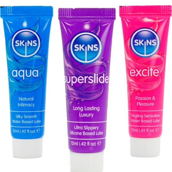SUPERSLIDE & EXCITE 3 x 12 ML de SKINS en la sección DROGUERÍA |Lubricantes|Kits Lubricantes de Millenial Sexshop.