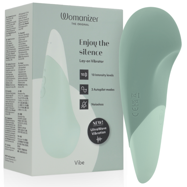 Imagen del artículo erótico WOMANIZER - VIBE VIBRADOR LAY-ON SILENCIOSO VERDE CLARO de WOMANIZER en la sección JUGUETES BIENESTAR |Vibradores|Vibradores Lay-on Clítoris de Millenial Sexshop.