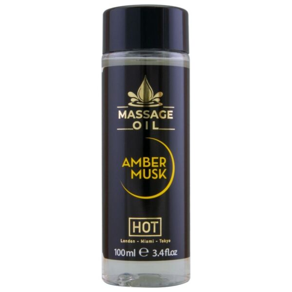 Imagen del artículo erótico HOT - ACEITE DE MASAJE AMBER & MUSK 100 ML de HOT en la sección DROGUERÍA |Para Masajes|Aceites con Sabores de Millenial Sexshop.