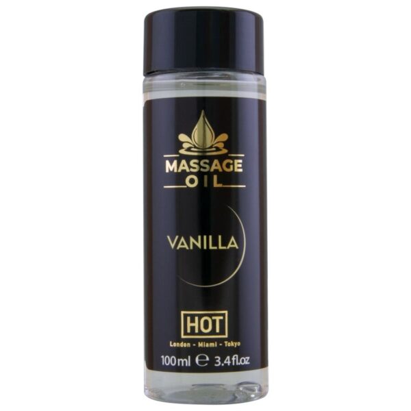 Imagen del artículo erótico HOT - ACEITE DE MASAJE VAINILLA 100 ML de HOT en la sección DROGUERÍA |Para Masajes|Aceites con Sabores de Millenial Sexshop.