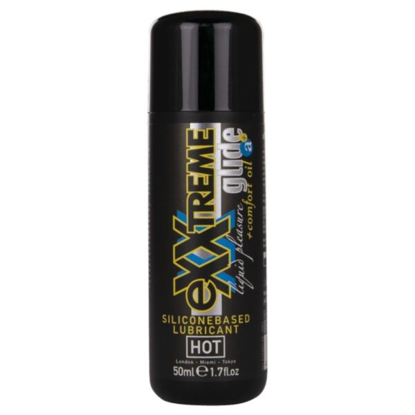 Imagen del artículo erótico HOT - EXXTREME GLIDE LUBRICANTE BASE SILICONA + ACEITE CONFORT A+ 50 ML de HOT en la sección DROGUERÍA |Lubricantes|Base Silicona de Millenial Sexshop.