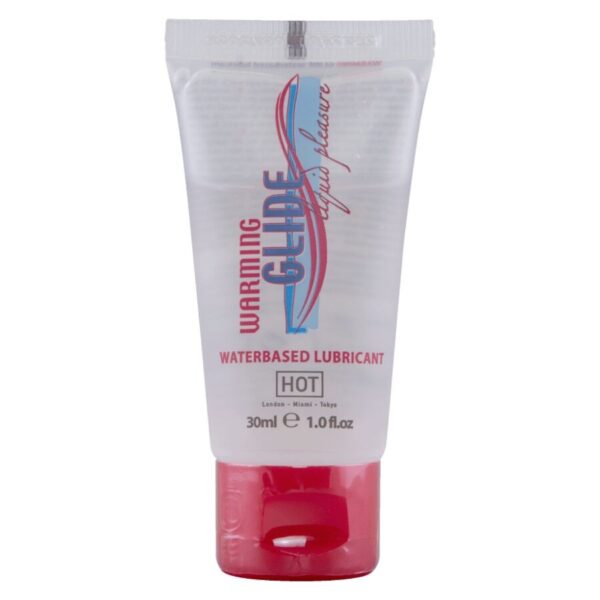 Imagen del artículo erótico HOT - WARMING GLIDE LIQUID PLEASURE LUBRICANTE BASE AGUA EFECTO CALOR 30 ML de HOT en la sección DROGUERÍA |Lubricantes|Efecto Calor de Millenial Sexshop.