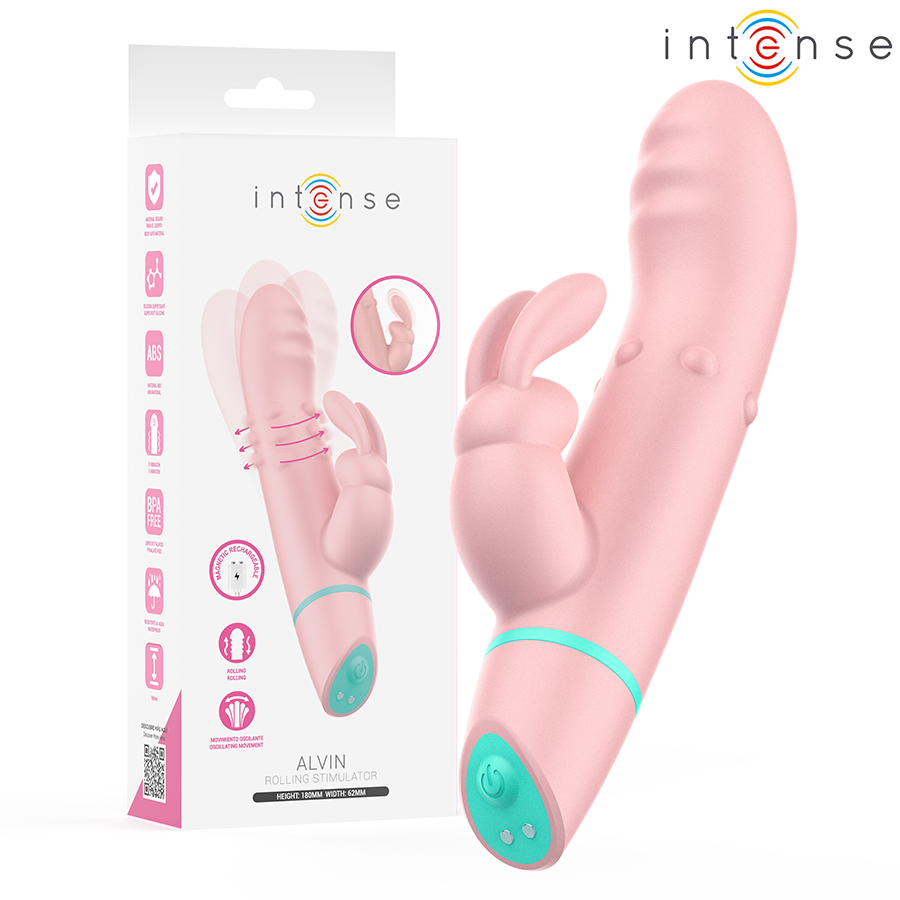 INTENSE - ALVIN ESTIMULADOR RABBIT & VIBRADOR ROLLING + OSCILANTE-MillenialSexshop-INTENSE HIGH TECH Imagen del artículo erótico INTENSE - ALVIN ESTIMULADOR RABBIT & VIBRADOR ROLLING + OSCILANTE de INTENSE HIGH TECH en la sección JUGUETES BIENESTAR |Vibradores|Vibradores Rabbit de Millenial Sexshop.