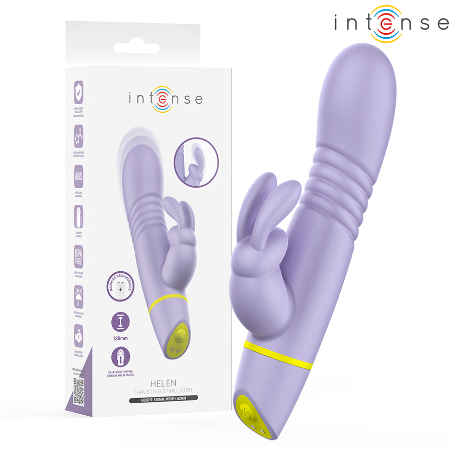 INTENSE - HELEN ESTIMULADOR RABBIT & VIBRADOR THRUSTING-MillenialSexshop-INTENSE HIGH TECH Imagen del artículo erótico INTENSE - HELEN ESTIMULADOR RABBIT & VIBRADOR THRUSTING de INTENSE HIGH TECH en la sección JUGUETES BIENESTAR |Vibradores|Vibradores Rabbit de Millenial Sexshop.