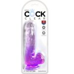 KING COCK - CLEAR PENE REALÍSTICO CON TESTÍCULOS 13.5 CM MORADO - Imagen 2