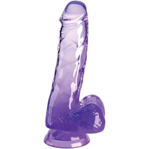 Imagen del artículo erótico KING COCK - CLEAR PENE REALÍSTICO CON TESTÍCULOS 13.5 CM MORADO de KING COCK en la sección JUGUETES BIENESTAR |Dildos sin Vibración|Dildos para Arneses de Millenial Sexshop.