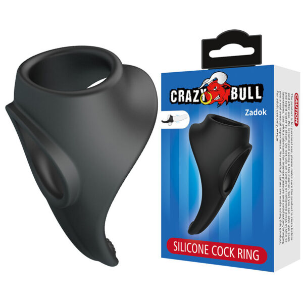 Imagen del artículo erótico CRAZY BULL - ZADOK ANILLO ERGONÓMICO CON ESTIMULADOR DE PERINÉ de CRAZY BULL en la sección JUGUETES BIENESTAR |Juguetes para Hombres|Accesorios para el pene|Anillos Pene|Anillos sin vibración de Millenial Sexshop.