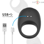 INTENSE - MERLOTTE ANILLO VIBRADOR CON ESTIMULACIÓN DE CLÍTORIS NEGRO - Imagen 6